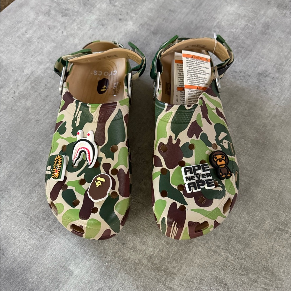 Bape x Crocs Green Camo Size 10